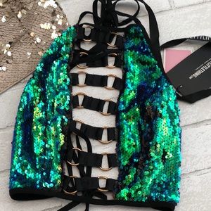 NWT PrettyLittleThing Sequin Crop Top